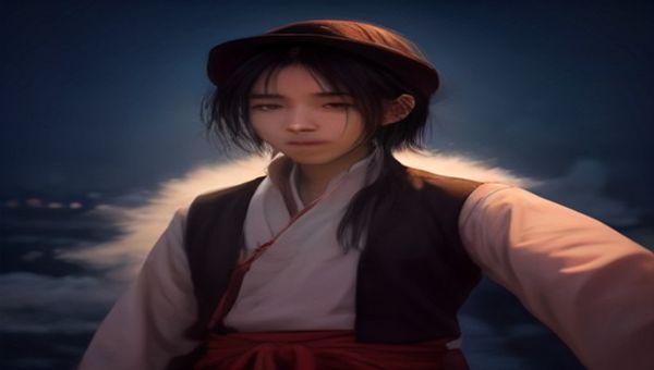 东南亚恐怖爱情片文化背景研究配图，泰国传统庙宇夜景与飘动的白色布幔，神秘而肃穆