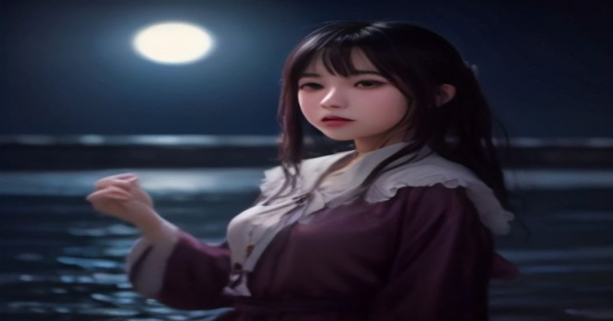 鬼夫电影氛围海报，幽暗雨夜中一位身着白色新娘礼服的鬼魂形象伫立于古老庙宇前，烛光与雾气交织，恐怖与凄美并存，东南亚民俗风格